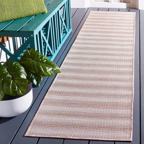 Miniatura 20 de SAFAVIEH Hampton Collection - Alfombra lavable para exteriores de 2 x 9 pies, color marfil y gris, no desprende pelusa y fácil de limpiar, ideal