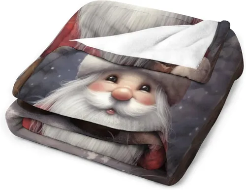 Miniatura 3 de Manta de Navidad de gnomo, manta de Navidad suave y cálida de 30 x 40 pulgadas, manta de franela cálida para cama, sofá, regalos para niños