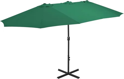 Miniatura 10 de vidaXL Sombrilla de jardín con doble parte superior y base cruzada para patio al aire libre Bordeaux Rojo