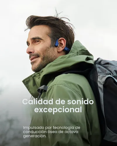 Miniatura 3 de SHOKZ OpenRun Mini - Auriculares de Conducción Ósea, Auriculares Deportivos Bluetooth Inalámbricos de Oreja Abierta para Correr y Entrenamiento, Azul