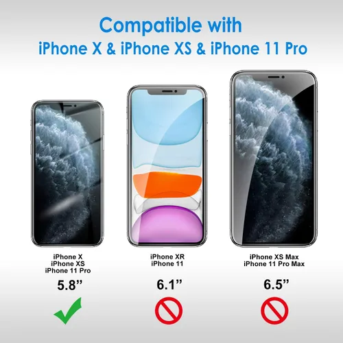 Miniatura 3 de JETech Protector de pantalla para iPhone 11 Pro, iPhone Xs y iPhone X de 5.8 pulgadas, película de vidrio templado, paquete de 2