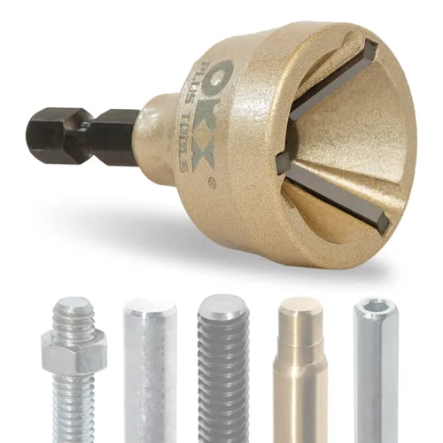 Miniatura 10 de 2 piezas de juego de herramientas de desbarbado y achaflanado, broca de desbarbado externa, broca avellanada para ajuste de 1/8"-3/4" (3mm-19mm)