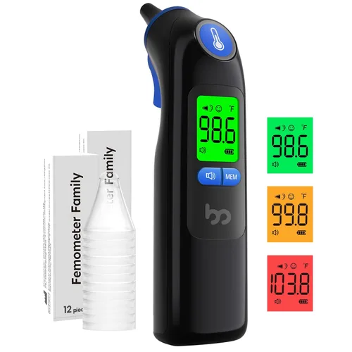 Miniatura 13 de Termómetro de oído de la familia femometer, termómetro de oído altamente preciso para niños, adultos y bebés, 30 recordatorios de memoria, resultado