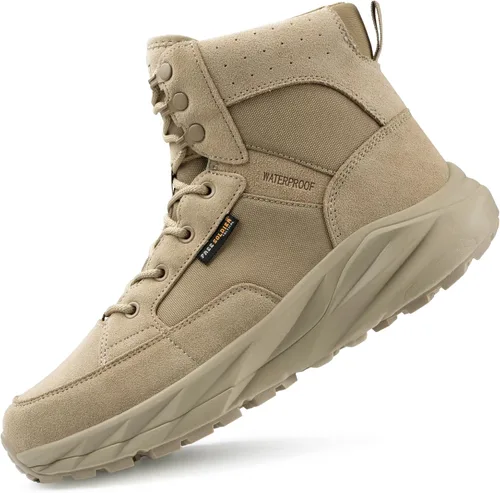 Miniatura 13 de FREE SOLDIER Botas de trabajo duraderas para hombre, 6 pulgadas, ligeras, impermeables, botas de senderismo, botas tácticas de cuero de gamuza