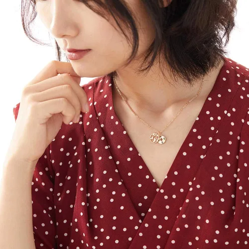 Miniatura 6 de Zealmer Collar delicado con colgante de brújula y mapa del mundo chapado en oro de 18 quilates, regalo de graduación para amigos