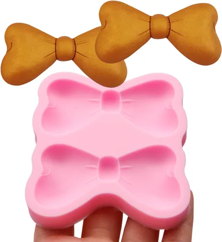 Miniatura 7 de Molde de lazo de silicona, 2 paquetes de moldes de silicona para pastel de chocolate, decoración de cupcakes, pasta de goma de mascar