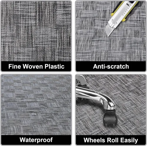 Miniatura 5 de AiBOB Alfombrilla para silla de oficina para suelo de madera dura y baldosas, 36" x 48" resistente para computadora y silla de escritorio para Gris