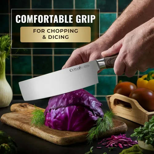 Miniatura 6 de Cutluxe Juego de cuchillos de chef de 3 piezas – Cuchillos de cocina japoneses ultra afilados, hojas de acero inoxidable de alto carbono, asas