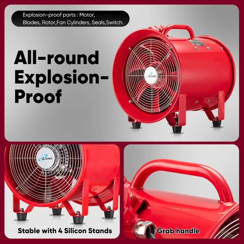 Miniatura 5 de iLiving - ILG8EF12EX - Soplador de alta velocidad a prueba de explosiones, extractor de humos, extractor portátil y ventilador ventilador