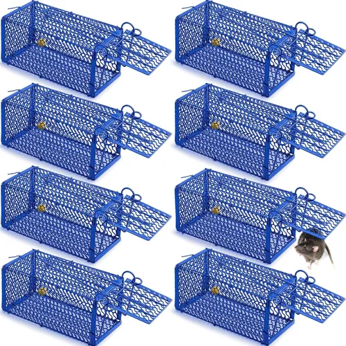 Miniatura 10 de Qualirey Trampa para Ratas Humanitaria de 4 Piezas, Trampa de Jaula para Ardillas Listadas y Ardillas, Trampa Plegable para Roedores para Animales