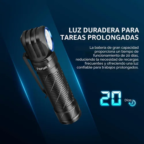 Miniatura 4 de OLIGHT Perun 3 - Linterna frontal recargable, 3000 lúmenes LED con luz roja, lámpara frontal impermeable con diadema para campamento al aire libre