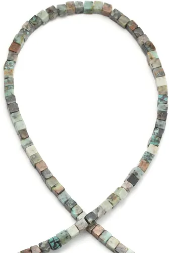 Miniatura 2 de Piedra natural de 0.15 x 0.176 pulgadas (0.157 x 0.157 in), cuentas sueltas de turquesa africana, energía curativa de cristal para hacer joyas