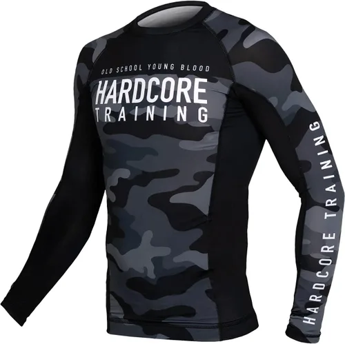 Miniatura 2 de Hardcore Training Camiseta de compresión para hombre, manga larga, Jiu Jitsu, MMA No-Gi, BJJ apretada, capa base de combate