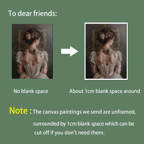 Miniatura 2 de Pintura retro de chica con estilo vintage en lienzo con estampado de rosas, póster estético antiguo, chica victoriana de estilo moody, arte de pared