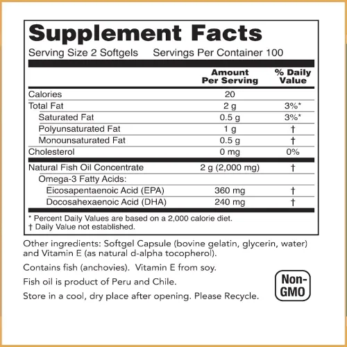 Miniatura 4 de Omega 3 1000mg 200 cápsulas blandas