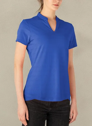 Miniatura 24 de Gopune Polo de golf con cuello en V para mujer, sin cuello, manga corta, ligera, de secado rápido, camisetas de tenis para correr