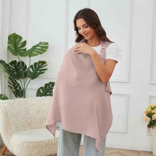Miniatura 5 de Cobertor de lactancia de muselina para amamantar al bebé, transpirable 100% algodón, cobertor de lactancia con aro rígido para delantal de lactancia