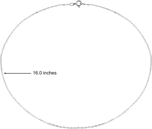 Miniatura 55 de Hoops & Loops Collar de plata de ley 925 de 0.035 in de fino y delicado collar de cadena de cable para mujeres, adolescentes, niñas, hombres, 16
