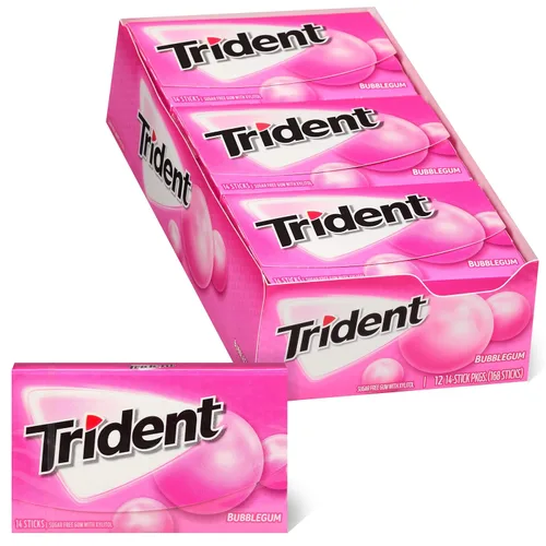 Miniatura 5 de Trident Goma de mascar sin azúcar, sabor original, 12 paquetes de 14 piezas