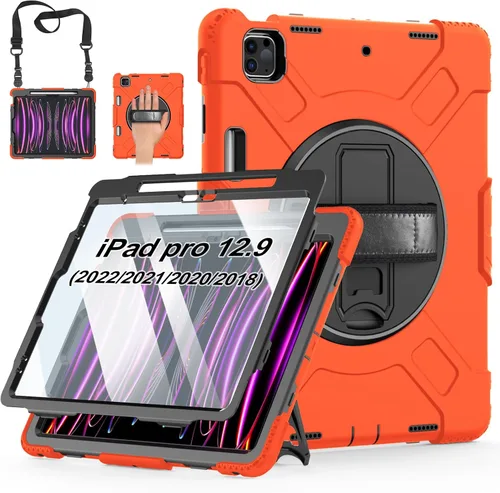 Miniatura 15 de Funda para iPad Pro de 12.9 2022/2021/2020/2018: Funda para iPad Pro 12.9 6ª/5ª/4ª/3ª generación con protector de pantalla, soporte para lápices