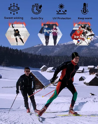 Miniatura 6 de Paquete de 5 o 4 camisas de compresión térmica para hombre, forro polar, manga larga, capa base atlética, equipo de entrenamiento para clima frío