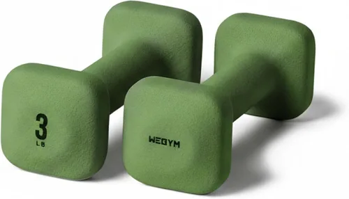 Miniatura 32 de WeGym SafeGrip Square Dumbbells with Anti Slip Handles, Aesthetic Free Weights for Home Workouts, Stable Design Prevents Rolling during Floor