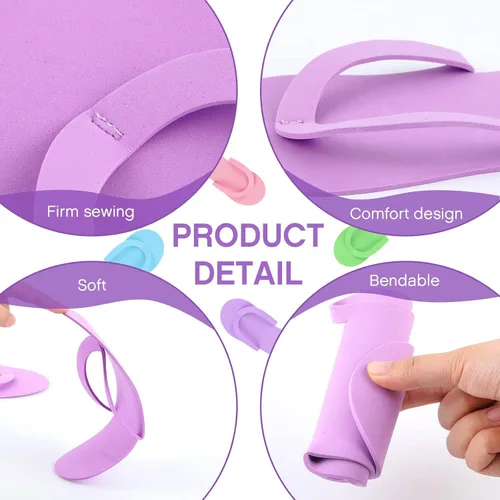 Miniatura 2 de Geyoga 48 pares de pantuflas desechables de pedicura de espuma, desechables, para spa, pedicura, para mujeres, salón de manicura, spa (coloridas)