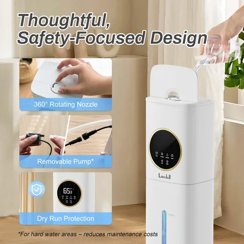Miniatura 6 de Humidificador para habitación grande, humidificadores de 2.1 galones/8L para dormitorio y hogar con difusor de aceite esencial, humidificadores