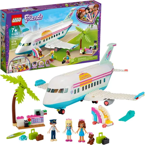 LEGO Friends Heartlake City Airplane 41429, incluye Friends Stephanie y Olivia, y muchos accesorios divertidos para avión para despertar tiempos de