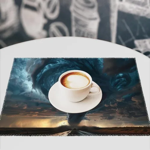 Miniatura 7 de Tornado Natural Disaster Placemats Set of 6 Resistant Table Mats Washable Place Mats for Dinner Party Table Decoration