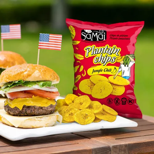Miniatura 8 de SAMAI Chips de plátano de chile de 2.65 onzas, paquete de 15 unidades, totalmente naturales, sin OMG, sin gluten y Kosher
