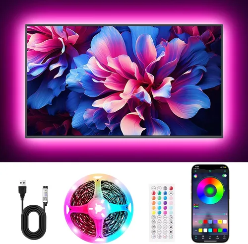 Miniatura 14 de Tira LED para TV, luces LED RGB inteligentes de 3.28 pies para televisores de 24 a 32 pulgadas, sincronización de música, aplicación Bluetooth