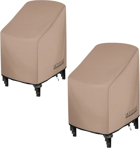 Miniatura 7 de ULTCOVER Funda apilable para silla de patio, impermeable, para exteriores, se adapta a hasta 26 pulgadas de ancho x 34 pulgadas de profundidad x 45
