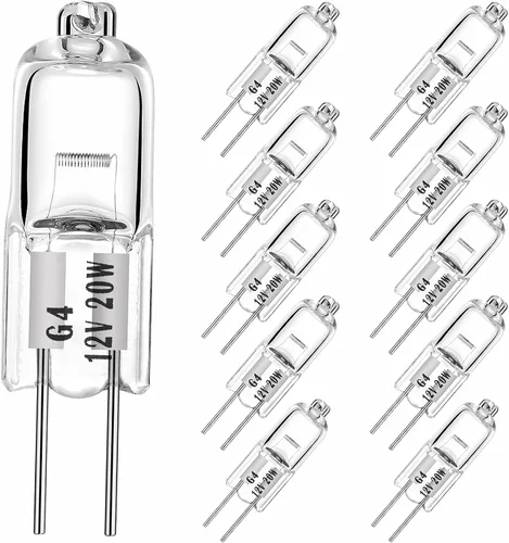 Miniatura 9 de YBEK Bombillas halógenas G4 de 10 W, 12 V, T3 JC, tipo 2 pines, repuesto para paisaje, debajo del gabinete, luz de disco, iluminación regulable