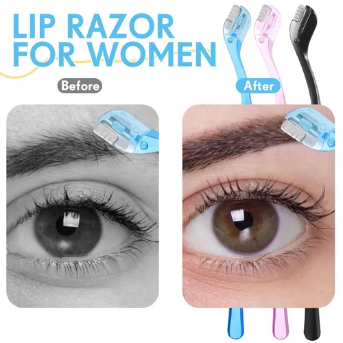 Miniatura 5 de 6 piezas de maquinilla de afeitar de cejas, afeitadora facial femenina, removedor de vello de labios con cubierta de precisión, afeitadora pequeña