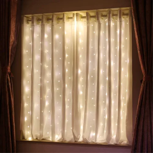 Miniatura 7 de HXWEIYE - Tira de luces cortas blancas para ventana pequeña, 3.3x5 pies, luz de hadas con temporizador y 8 clips para dormitorio, luz de 96 LED