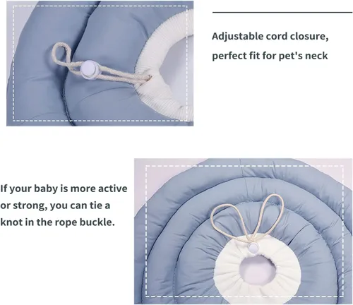 Miniatura 6 de Cómodo y ajustable cono de perro suave alternativo después de la cirugía – Collar isabelino de dona para gatos, perros medianos y perros pequeños