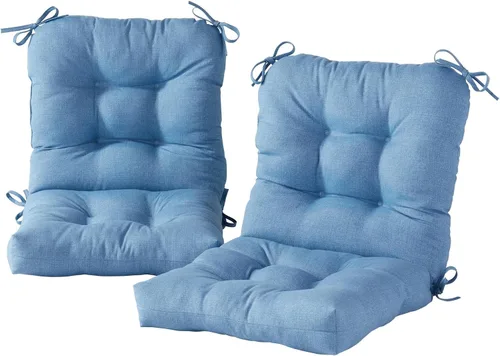 Miniatura 64 de Cojines para silla de exterior con bisagras, diseño de una sola pieza, cojín reversible para asiento y respaldo de patio con lazos, tela