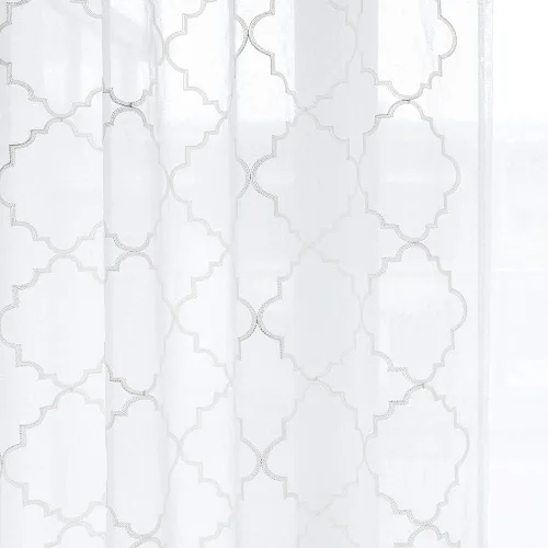 Miniatura 4 de Cortinas traslúcidas blancas de 84 pulgadas de largo, cortinas traslúcidas con bolsillo para barra para sala de estar, dormitorio, 2 paneles, 52x84