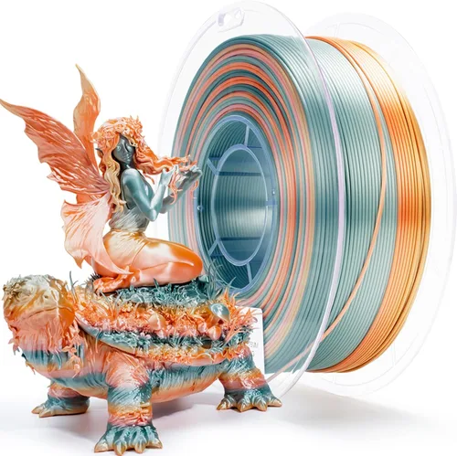 Miniatura 10 de ZIRO Filamento PLA, Filamento de Impresora 3D de Seda de Coextrusión de Triple Color 1.75mm, para Bolígrafo de Impresora 3D, Carrete PLA Multicolor