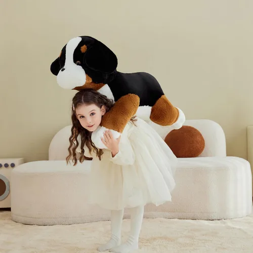 Miniatura 4 de IKASA - Perro de montaña bernese gigante de peluche, juguetes suaves grandes y jumbo, peluche esponjoso grande de 30" de tamaño enorme y lindo