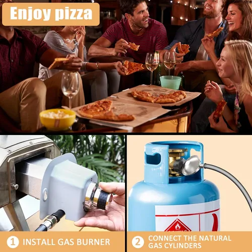 Miniatura 6 de Utheer Accesorio para quemador de gas para hornos de pizza Karu 12 / 12G / Karu 2 y Fyra 12, quemador de propano sin montaje con encendido