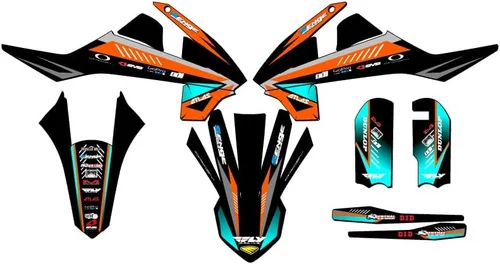 Miniatura 8 de 2016-2018 SX 65 SURGE Black Senge Graphics Base Kit compatible con KTM
