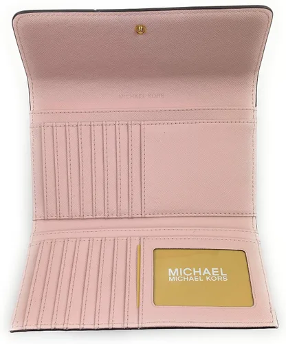 Miniatura 4 de Michael Kors Billetera grande de viaje Jet Set para mujer (Powder Blush), Powder Blush, Billetera triple