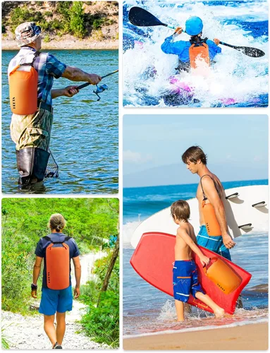 Miniatura 5 de HEETA - Bolsa seca impermeable para mujeres y hombres (versión actualizada) 5 L/10 L/20 L/30 L/40 L, bolsa de almacenamiento seca ligera con parte