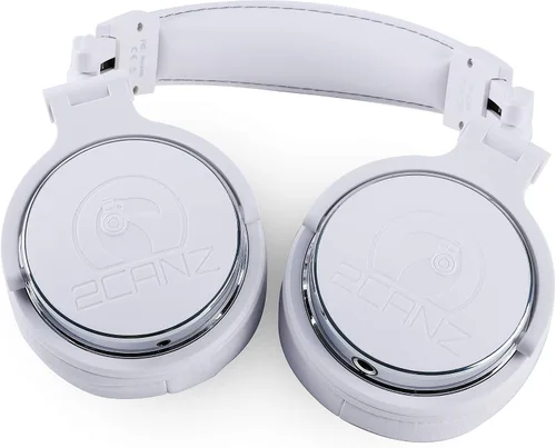 Miniatura 4 de 2CANZ Auriculares profesionales profesionales con cable blanco mate para DJ, parte trasera cerrada, almohadillas de felpa para los oídos