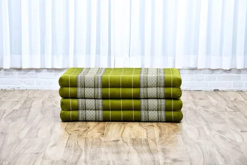 Miniatura 5 de Leewadee - Colchón tailandés plegable grande, 82 x 46 x 3 pulgadas, cama de invitados, cama triple plegable, cojín de masaje tailandés TV asiento