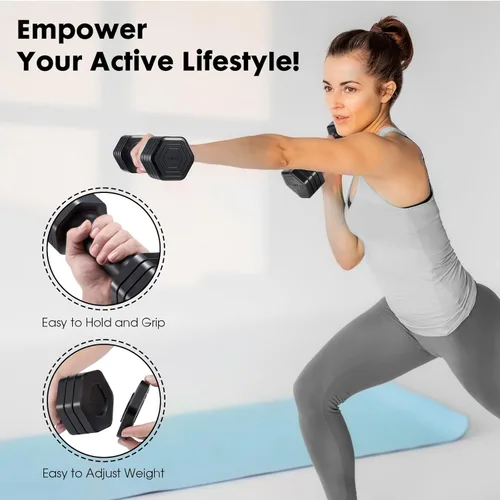 Miniatura 3 de EQUIPRO Adjustable Dumbbell Set, 4 in 1 Free Weights Dumbbells Set for Women, Weights for Women at Home, 2lb 3lb 4lb 5lb with TPU Soft Rubber Handle