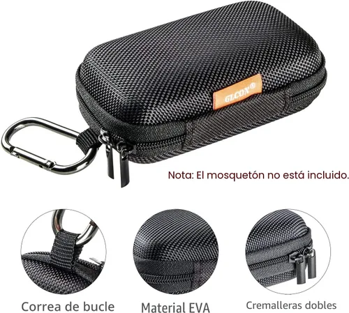 Miniatura 3 de Funda Rectangular Pequeña Rígida de EVA - Funda Portátil de Protección para Auriculares con Cremallera para Auriculares, Audífonos, Unidad Flash