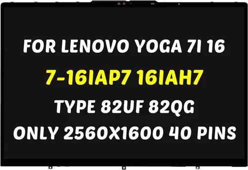 Miniatura 5 de Repuesto para Lenovo Yoga 7i 16 Gen 7 7-16IAP7 7-16IAH7 2-en-1 Pantalla LCD tipo 82UF 82QG FRU: 5D10S39808 5D10S39809 NE160QDM-N63 V8.2 2560x1600